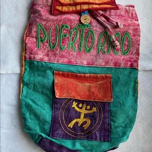 Colorful backpack made of fabric. UNISEX